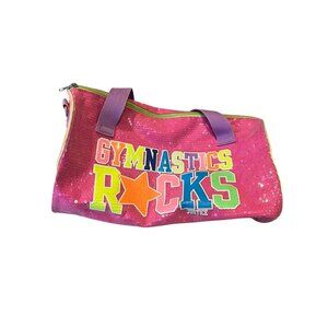 Justice "Gymnastics Rocks" Pink Sequin Duffle Bag